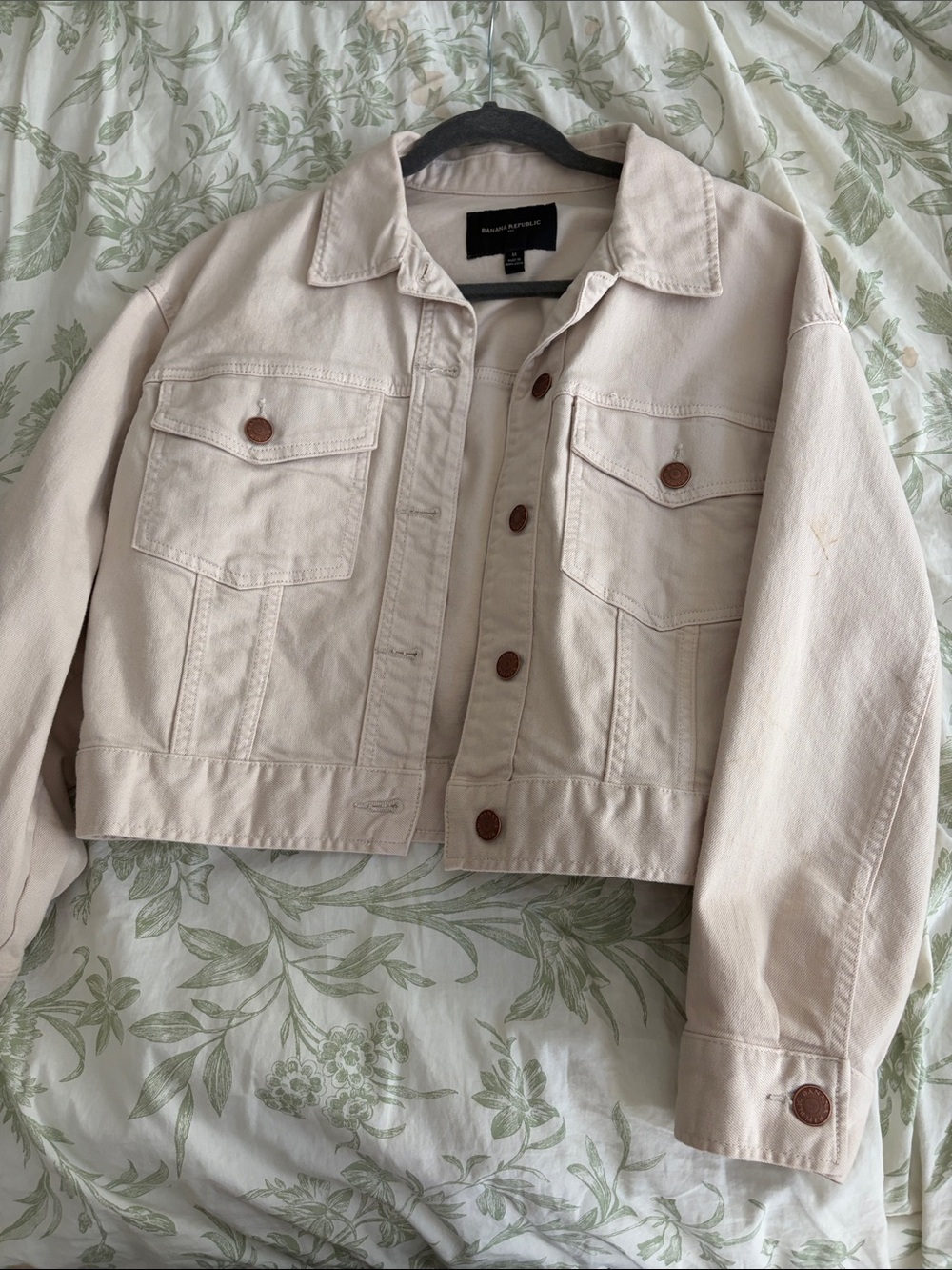 Banana Republic tan khaki button front jacket size medium